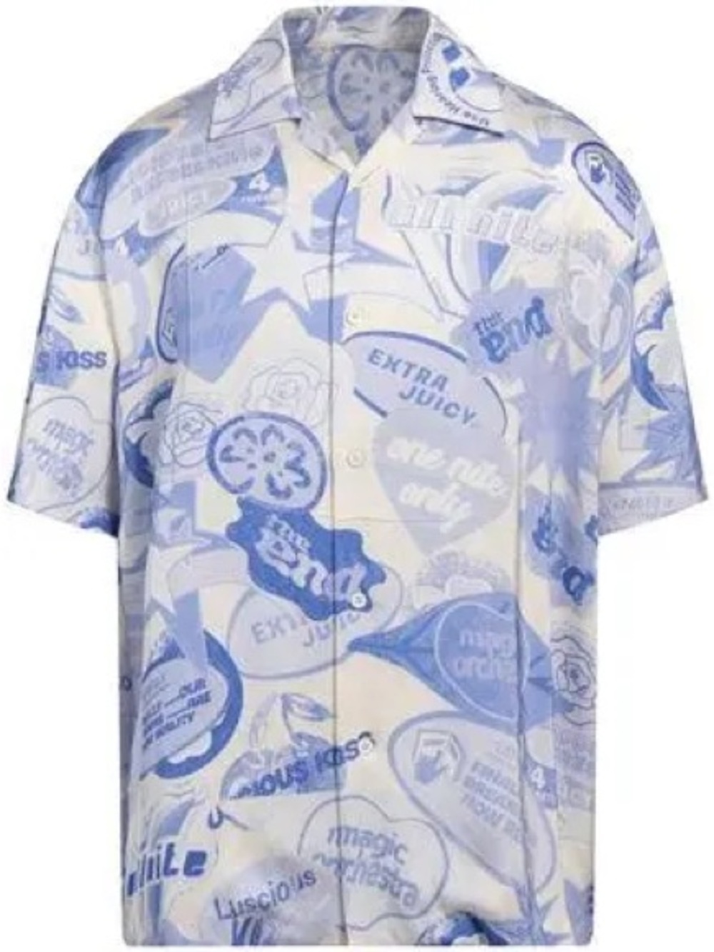 Jil Sander Light Blue & White Graphic Short-Sleeve Shirt